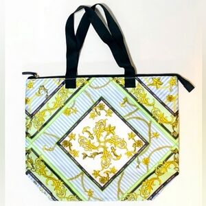 Victoria's Secret Gold, Blue & Green Beach Maritime Nautical Cooler Bag
